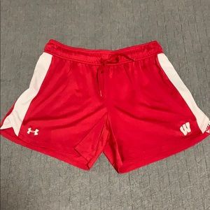 Women’s red workout shorts